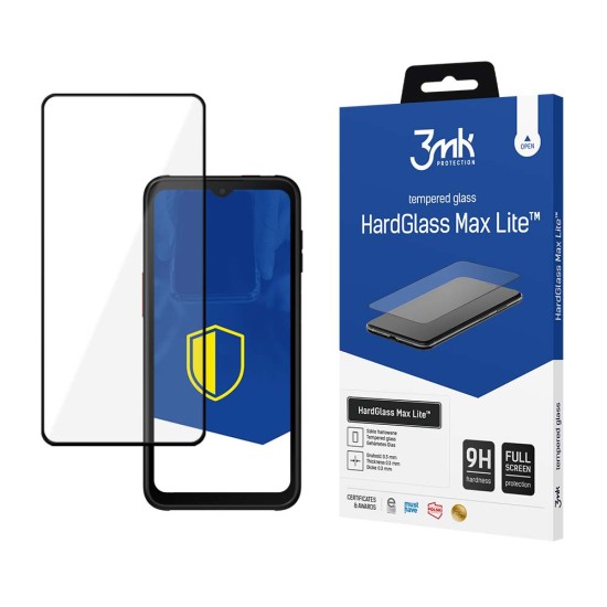 3MK HardGlass Max Lite Tempered Glass protector priekš Samsung Galaxy Xcover 7 G556 - Melns - ekrāna aizsargstikls / bruņu stikls