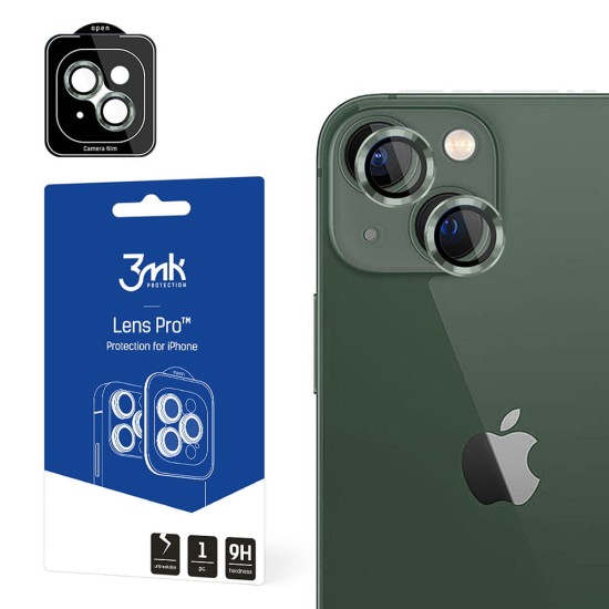 3MK Lens Protection Pro Tempered Glass camera protector priekš Apple iPhone 15 - Zaļš - aizmugurējās kameras aizsargstikls