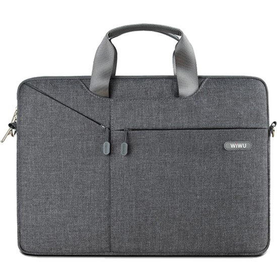 WIWU Oxford Sleeve Travel Bag Handbag with 3-way Use for 13-inch - Pelēka