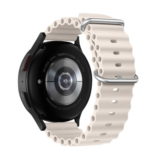 22 mm Forcell F-Design (FS01) Silicone Watch Band - Balts - silikona siksniņas (jostas) priekš pulksteņiem