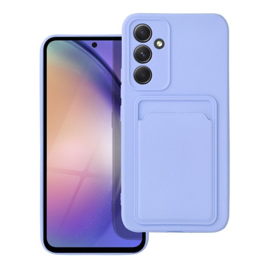 Forcell Card Back Case priekš Samsung Galaxy A35 5G A356 - Violets - silikona aizmugures apvalks ar kabatiņu / bampers-vāciņš