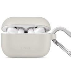 Uniq Vencer Case with Silicone Sport Strap priekš Apple Airpods Pro 2 - Pelēks - silikona apvalks bezvadu austiņu lādēšanas ierīcei ar karabīni un silikona auklu