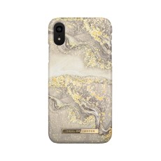 iDeal of Sweden Fashion SS19 Back Case priekš Apple iPhone XR - Sparkle Greige Marble - plastikāta aizmugures apvalks ar iebūvētu metālisku plāksni / bampers-vāciņš