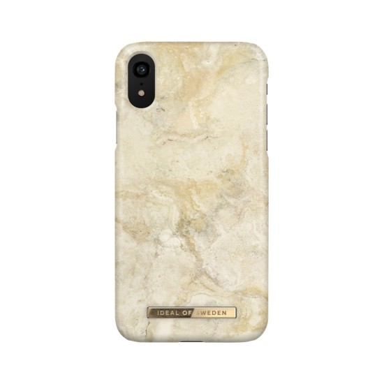 iDeal of Sweden Fashion SS20 Back Case priekš Apple iPhone XR - Sandstorm Marble - plastikāta aizmugures apvalks ar iebūvētu metālisku plāksni / bampers-vāciņš