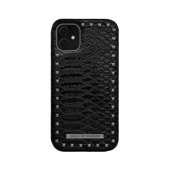 iDeal of Sweden Statement SS21 Back Case priekš Apple iPhone 11 - Beatstuds Black Snake - mākslīgās ādas aizmugures apvalks ar iebūvētu metālisku plāksni / bampers-vāciņš