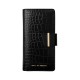 iDeal of Sweden Cora SS22 Wallet Case priekš Samsung Galaxy S22 Ultra 5G S908 - Jet Black Croco - mākslīgās ādas sāniski atverams maciņš ar bamperu uz magnēta