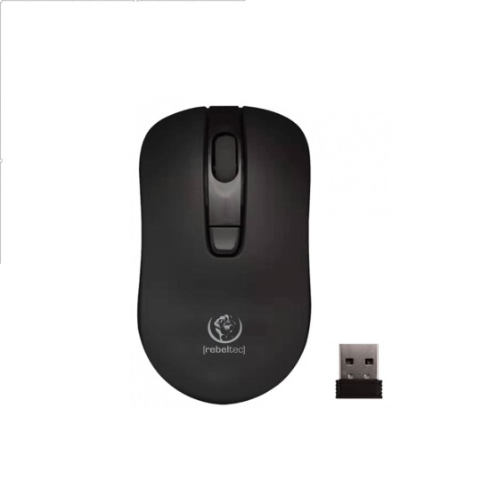 Rebeltec Star Wireless Optical Mouse 2.4G / 1600 DPI (2xAAA Batteries) - Melna - Bezvadu datorpele