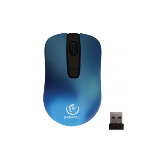 Rebeltec Star Wireless Optical Mouse 2.4G / 1600 DPI (2xAAA Batteries) - Zila - Bezvadu datorpele