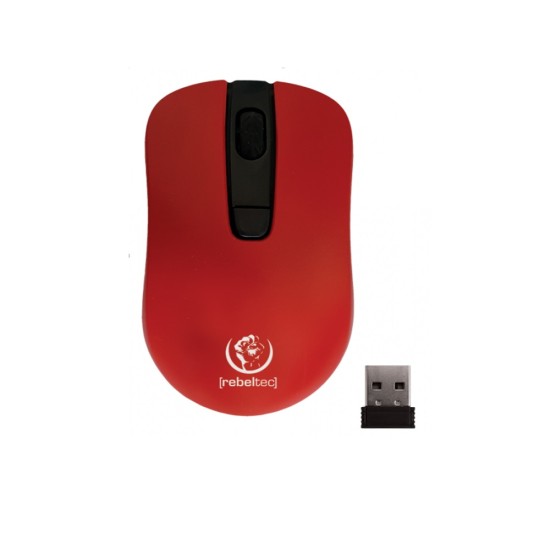 Rebeltec Star Wireless Optical Mouse 2.4G / 1600 DPI (2xAAA Batteries) - Sarkana - Bezvadu datorpele