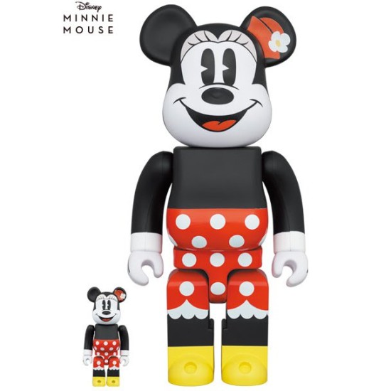 400% & 100% Bearbrick Set - Minnie Mouse (Walt Disney) - Divu ABS plastmasas figūriņu komplekts