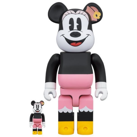 400% & 100% Bearbrick Set - Minnie Mouse (Lunch Box) - Divu ABS plastmasas figūriņu komplekts