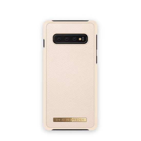 iDeal of Sweden Negin Mirsalehi Back Case priekš Samsung Galaxy S10 G973 - Beige - plastikāta aizmugures apvalks ar iebūvētu metālisku plāksni / bampers-vāciņš