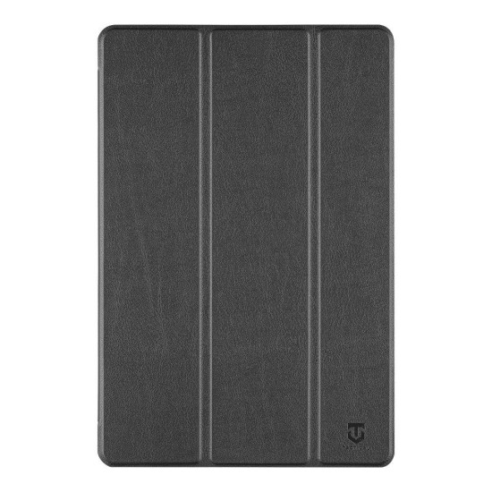 Tactical Tri-fold Stand PU Book Case priekš Lenovo Tab M8 (4th Gen) TB-300 - Melns - sāniski atverams maciņš ar stendu