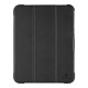 Tactical Heavy Duty Tri-fold Stand PU Book Case with Stylus Pocket priekš Apple iPad 10.9 (2022) - Melns - triecienizturīgs sāniski atverams maciņš ar stendu