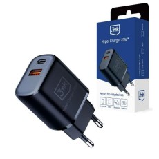 3MK HyperCharger PD / QC 20W Type-C / USB ligzda - Melns - ļoti ātrs tīkla lādētājs