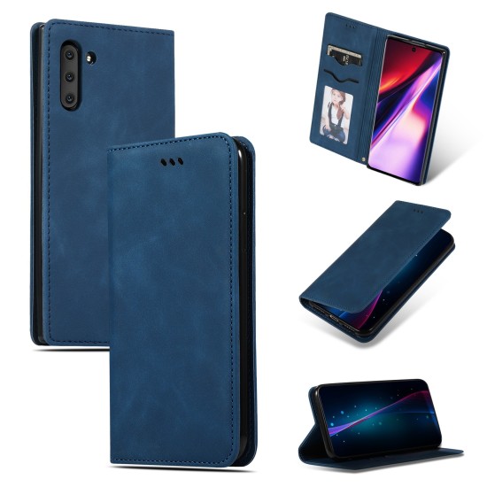 Business Style Book Case priekš Samsung Galaxy A05s A057G - Zils - sāniski atverams mākslīgas ādas maciņš ar stendu