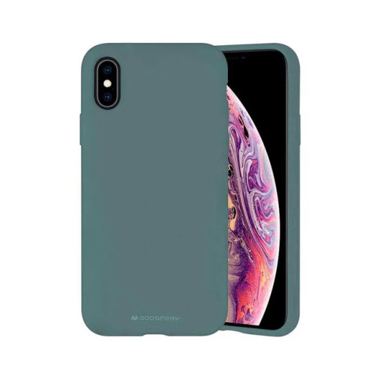 Mercury Silicone Case (Microfiber Soft Touch) priekš Apple iPhone 13 Pro Max - Tumši Zaļš - matēts silikona aizmugures apvalks (bampers vāciņš)