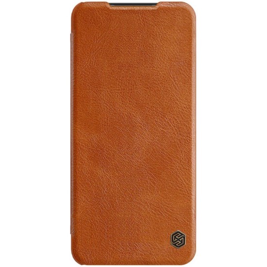 NILLKIN Qin Series Card Holder Leather Flip Case priekš Samsung Galaxy S23 Ultra 5G S918 - Brūns - sāniski atverams maciņš