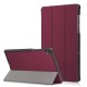 Tri-fold Stand PU Smart Auto Wake/Sleep Leather Case priekš Lenovo Tab M8 (4th Gen) TB-300 - Bordo - sāniski atverams maciņš ar stendu