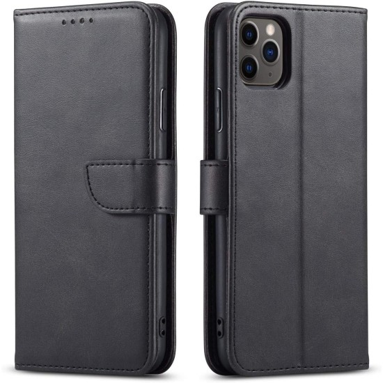 Wallet Case priekš Samsung Galaxy A05s A057G - Melns - sāniski atverams maciņš ar magnētu un stendu / grāmatveida maks