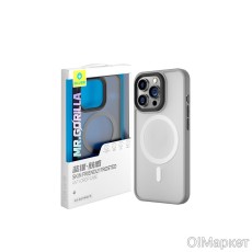 Blueo Frosted Skin Friendly Anti-Drop MagSafe Back Case priekš Apple iPhone 15 Pro Max - Caurspīdīgs / Melns - silikona-plastikāta aizmugures apvalks / bampers-vāciņš