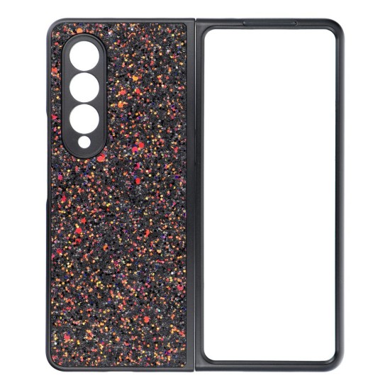 Shining Case priekš Samsung Galaxy Fold4 5G - Melns - plastikāta aizmugures apvalks / vāciņš