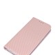 GreenGo Smart Carbon Magnet book case priekš Sony Xperia XZ F8331 / F8332 - Rozā Zelts - sāniski atverams maciņš ar stendu (ādas maks, grāmatiņa, leather book wallet case cover stand)