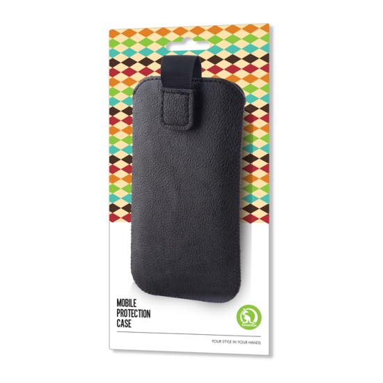 GreenGo Slim Up Mono Universāls 5.0-inch (72x142mm) Eko ādas maks - Melns - universāls maks kabatiņa (pouch cover, maciņš kabata, universal case)