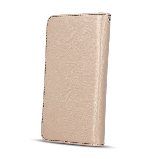 GreenGo Universal Smart Fancy priekš telefoniem ar ekrānu izmēru 4.5 - 5.0 inch (69 x 141 mm) - Zelts/Melns - universāls sāniski atverams maciņš ar stendu (ādas maks, grāmatiņa, leather book wallet case cover stand)