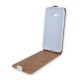 GreenGo Leather Case Plus New priekš Alcatel Pixi 4 4.0-inch 4034D - Balts - vertikāli atverams maciņš (ādas telefona maks, leather book vertical flip case cover)