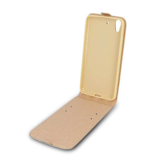 GreenGo Leather Case Plus New priekš LG K4 (2017) M160 - Zelts - vertikāli atverams maciņš (ādas telefona maks, leather book vertical flip case cover)