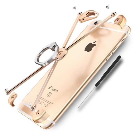 Oatsbasf O-Ring Series Aviation Aluminum Alloy Case priekš Apple iPhone 6 / 6S - Zelts - alumīnija apvalks (bampers, vāciņš, slim cover shell, bumper)