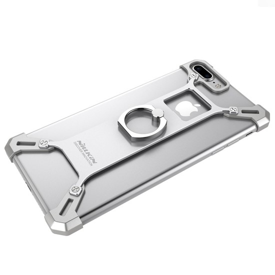 Nillkin Barde Series Metal Frame Case priekš Apple iPhone 7 Plus / 8 Plus - Sudrabains - alumīnija apvalks (bampers, vāciņš, slim cover shell, bumper)