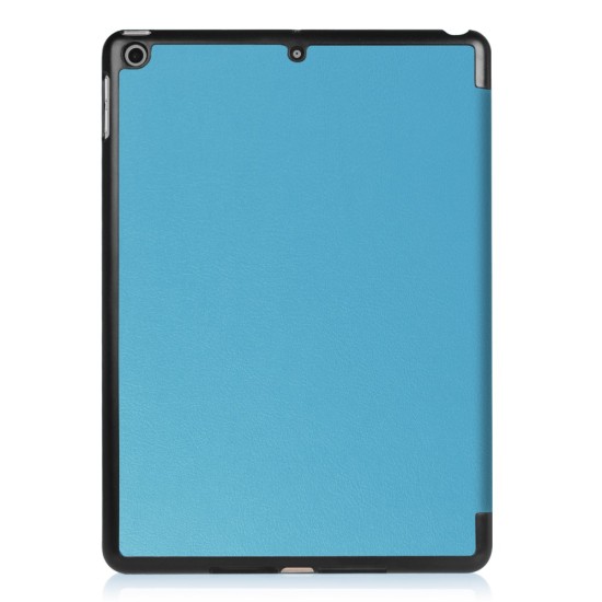 Tri-fold Stand PU Smart Auto Wake/Sleep Leather Case priekš Apple iPad 9.7 2017 / 2018 - Gaiši Zils - sāniski atverams maciņš ar stendu