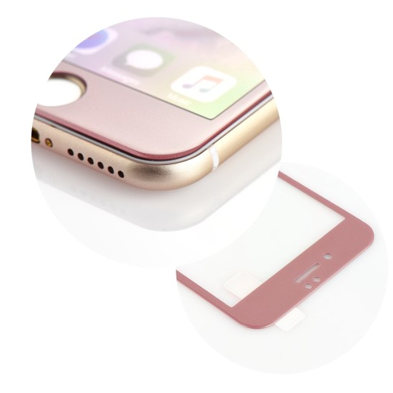 5D Full Glue (ar noapaļotām malām) Tempered Glass screen protector priekš Apple iPhone 7 / 8 / SE2 (2020) / SE3 (2022) - Rozā Zelts - Ekrāna Aizsargstikls / Bruņota Stikla Aizsargplēve (Full screen size curved)