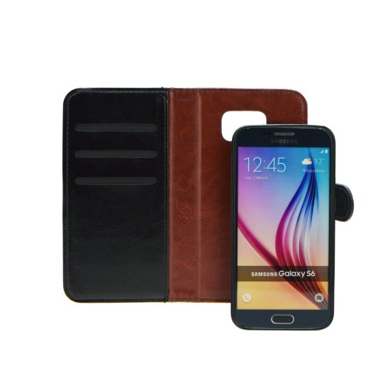 Twin 2in1 priekš Huawei Y6 (2017) - Melns - sāniski atverams maciņš ar magnētisku silikona aizmugures apvalku (eko ādas maks, grāmatiņa, leather book case wallet cover)