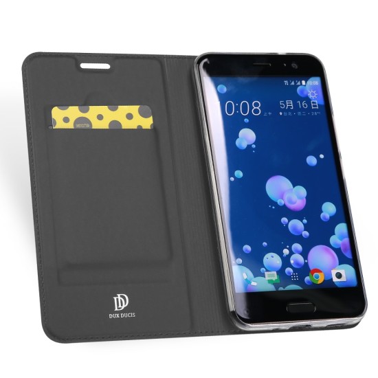Dux Ducis Skin Pro series priekš HTC U11 Plus - Tumši Pelēks - sāniski atverams maciņš ar magnētu un stendu (ādas maks, grāmatiņa, leather book wallet case cover stand)