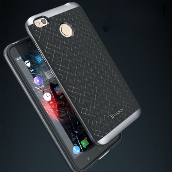 IPAKY 2-Piece PC Frame and TPU Phone Case for Xiaomi Mi A1 - Silver - silikona ar plastikas rāmi aizmugures apvalks (bampers, vāciņš, TPU silicone cover, bumper shell)