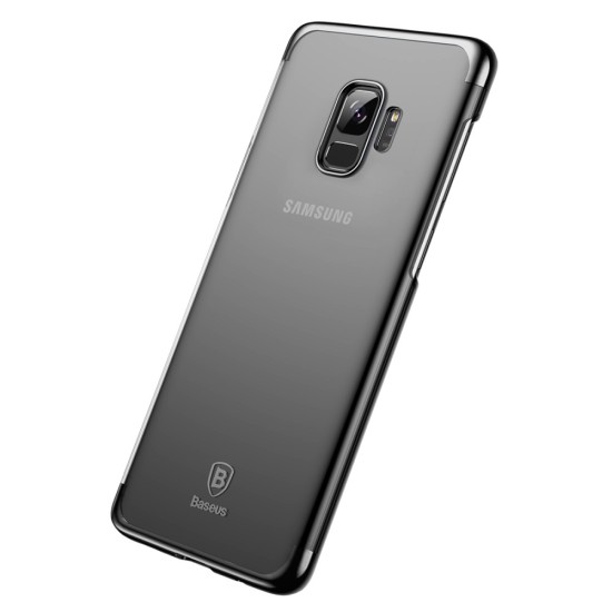 BASEUS Glitter Series Plating Back Case for Samsung Galaxy S9 G960 - Black - plastikas aizmugures apvalks (bampers, vāciņš, slim TPU silicone case shell cover, bumper)