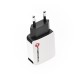 Forcell 2xUSB Type-C travel charger 2A Tīkla lādētājs ar Type C vadu - Melns / Balts - USB tīkla lādētājs