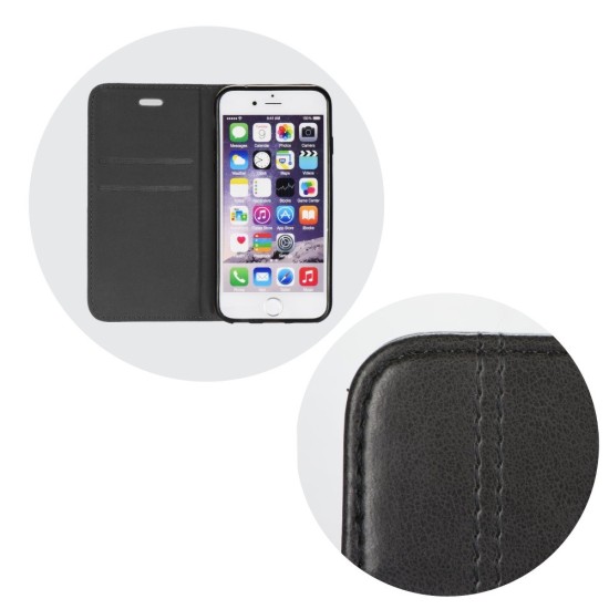 Prestige Book Case priekš Apple iPhone X / XS - Melns - sāniski atverams maciņš ar stendu (ādas maks, grāmatiņa, leather book wallet case cover stand)