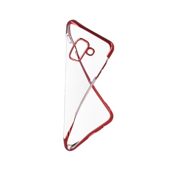 Plating Soft TPU Back Case priekš Huawei P20 Lite - Sarkans - silikona aizmugures apvalks (bampers, vāciņš, slim TPU silicone case shell cover, bumper)