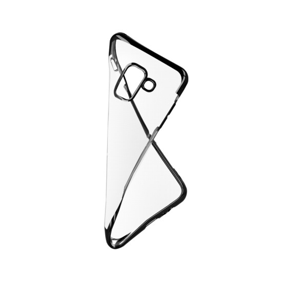 Plating Soft TPU Back Case priekš Huawei Y6 (2018) - Melns - silikona aizmugures apvalks (bampers, vāciņš, slim TPU silicone case shell cover, bumper)