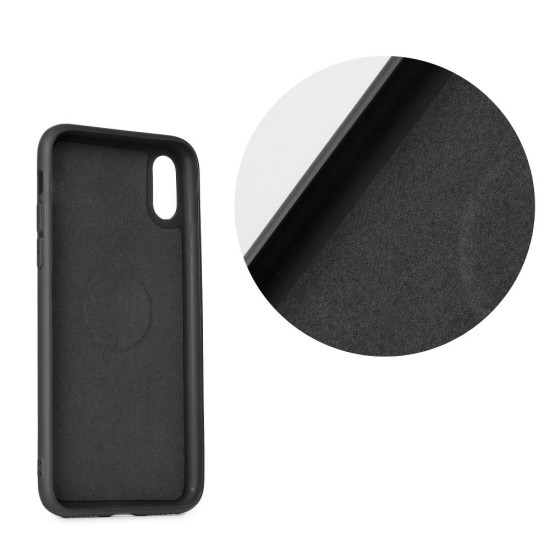 Forcell Soft Magnet Case (Microfiber) priekš Huawei P20 Lite - Melns - matēts silikona aizmugures apvalks ar metālisku plāksni (bampers, vāciņš, slim TPU silicone cover shell, bumper)