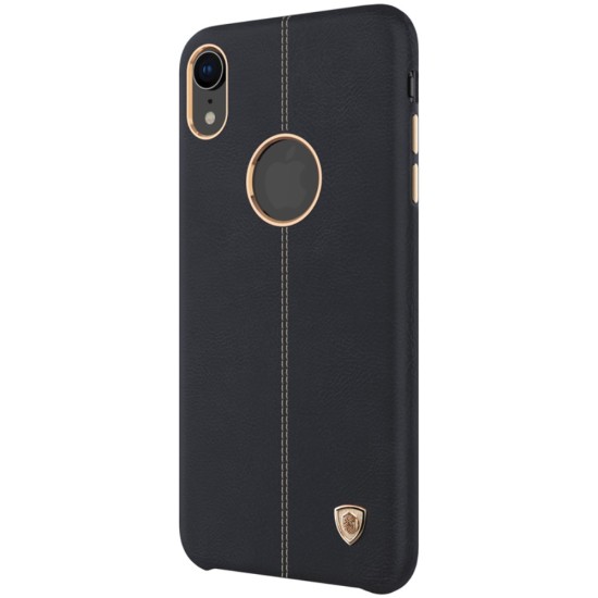 NILLKIN Englon Textured Leather Skin Hard Back Case для Apple iPhone XR - Черный - кожаная накладка / бампер (крышка чехол, leather cover, bumper)