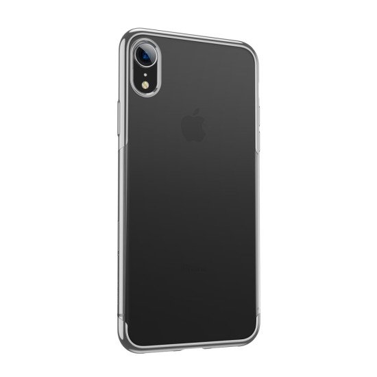 BASEUS Shining Series Plating Back Case priekš Apple iPhone XR - Sudrabains - silikona aizmugures apvalks (bampers, vāciņš, slim TPU silicone case shell cover, bumper)