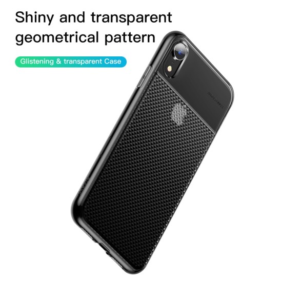 BASEUS Glistening & Transparent Series Soft TPU Case priekš Apple iPhone XR - Melns - silikona aizmugures apvalks (bampers, vāciņš, slim TPU silicone case cover, bumper)