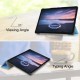 Tri-fold Stand PU Smart Auto Wake/Sleep Leather Case priekš Samsung Galaxy Tab S4 10.5-inch T830 / T835 - Gaiši Zils - sāniski atverams maciņš ar stendu