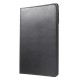 360 Rotary Litchi Skin Leather Cover w/ Stand for Samsung Galaxy Tab A 10.5 (2018) T590 / T595 - Melns - sāniski atverams maciņš ar stendu (ādas maks, grāmatiņa, leather book wallet case cover stand)