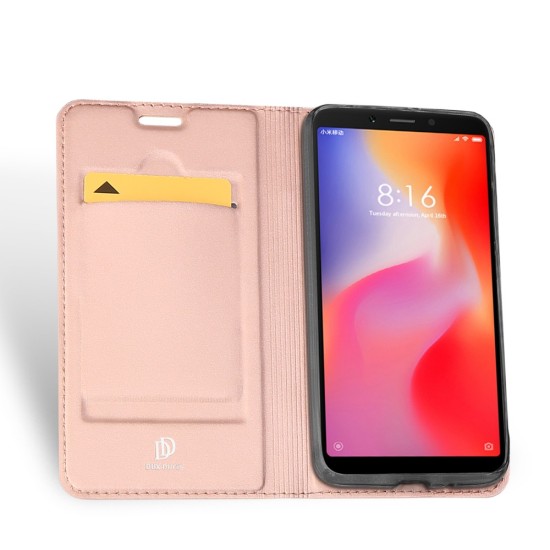 Dux Ducis Skin Pro series priekš Xiaomi Redmi 6 - Rozā Zelts - sāniski atverams maciņš ar magnētu un stendu (ādas maks, grāmatiņa, leather book wallet case cover stand)